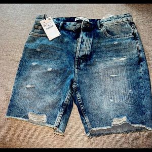 Zara Relaxed Denim Boyfriend Shorts